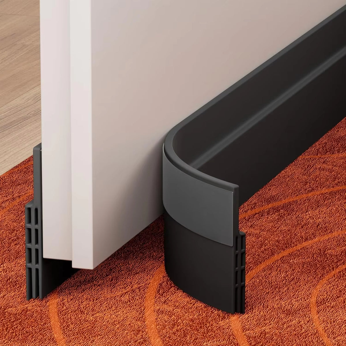 YITAPE 1M Thickened Door Bottom Seal Strip Self-Adhesive Silicone Rubber Weatherstrip Soundproof Windproof Dustproof Gap Sealer
