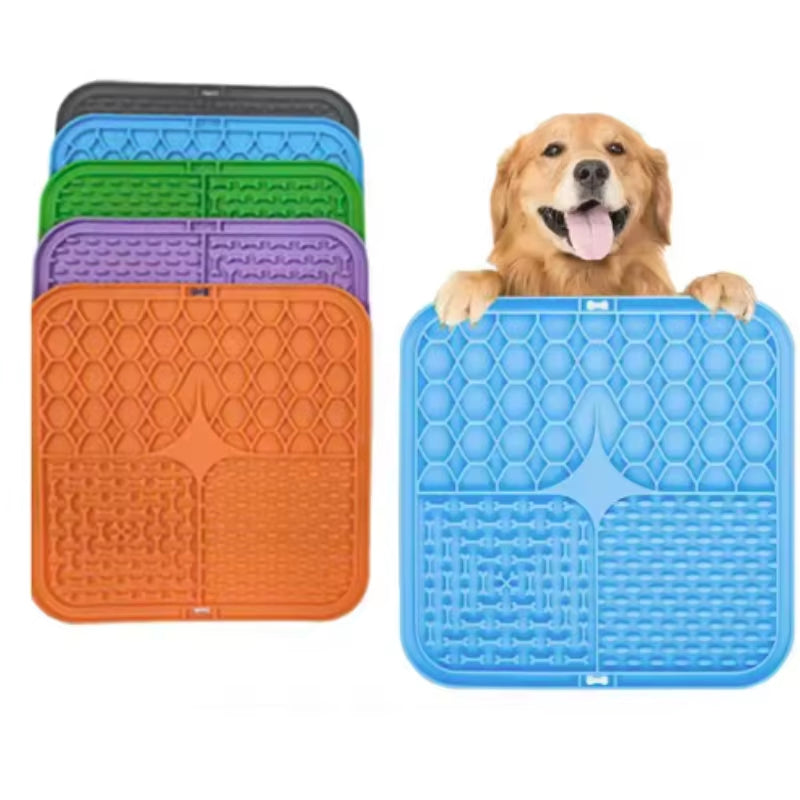 Pet Lick Silicone Mat Dogs Pet Slow Food Plate for Dog Bathing Distraction Silicone Dog Sucker Food Training Dog Feeder Supplies