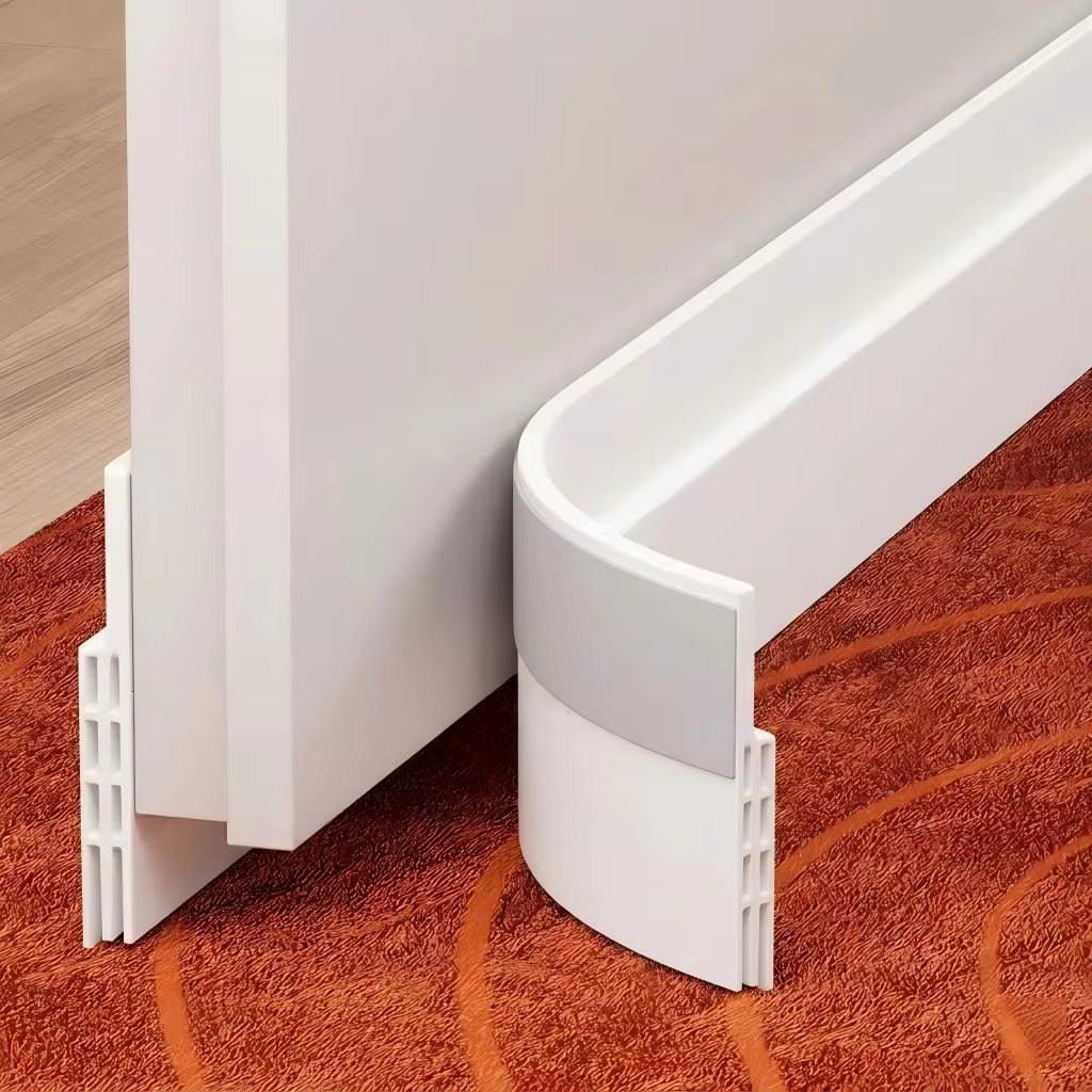 YITAPE 1M Thickened Door Bottom Seal Strip Self-Adhesive Silicone Rubber Weatherstrip Soundproof Windproof Dustproof Gap Sealer