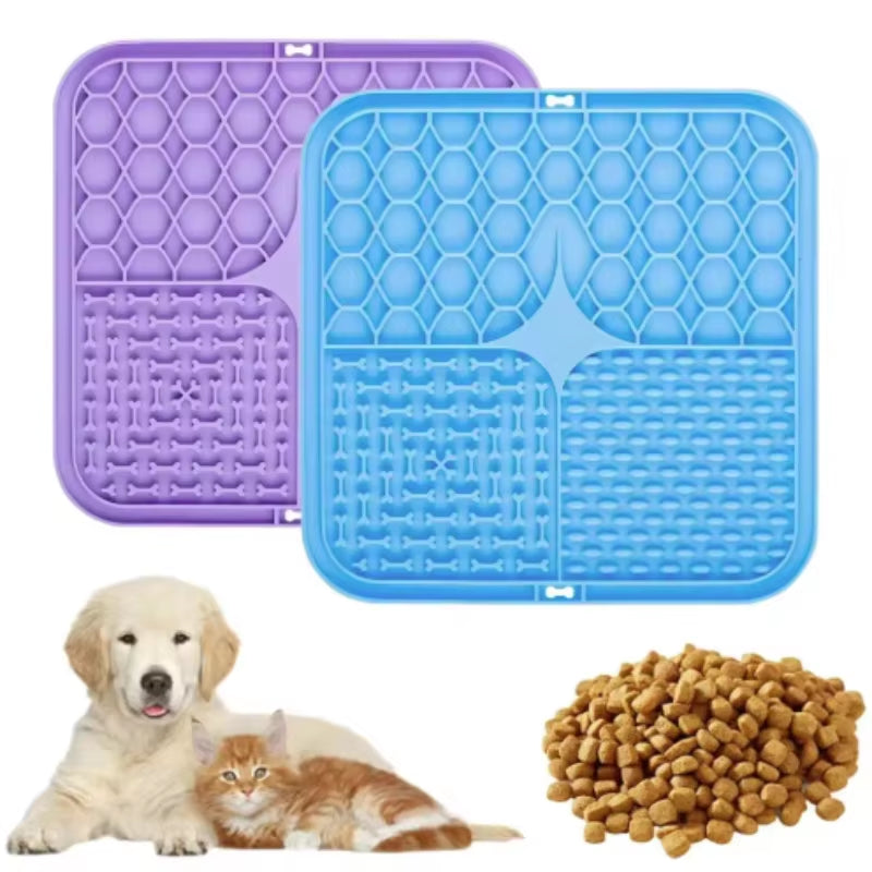 Pet Lick Silicone Mat Dogs Pet Slow Food Plate for Dog Bathing Distraction Silicone Dog Sucker Food Training Dog Feeder Supplies